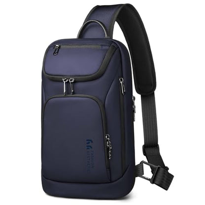 hk Sling Bag for Man, Waterproof Utility Crossbody Bag - color: Blue