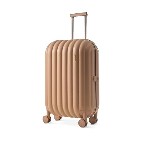artrips Checked Luggage 24 Inch, Lightweight Hard Shell Suitcase with Spinner Wheels, Medium Travel Suitcase for 4–7 Day Trips, Brown - color: Brown, size: 24 Inch Medium Checked