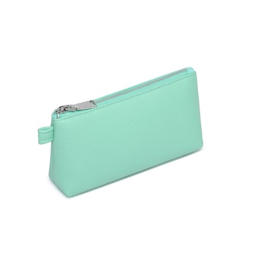 Small Makeup Bag for Purse, Leather Cosmetic (Light Green) - color: Light Green