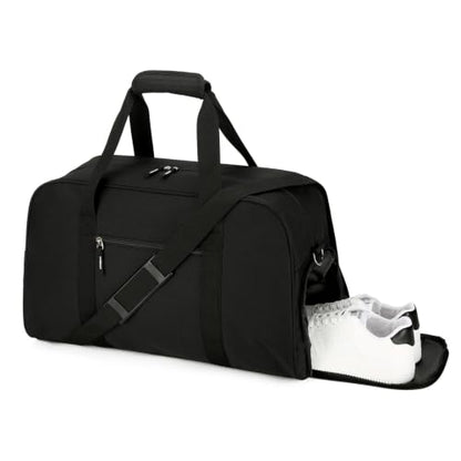 Searock 45L Gym Bag for Men & Women with Shoe Compartment - color: Black, size: 21 x 10 x 13″ (Medium)