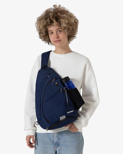 WATERFLY Large Sling Bag Crossbody Backpack Chest Pack for Men Women - color: Blue