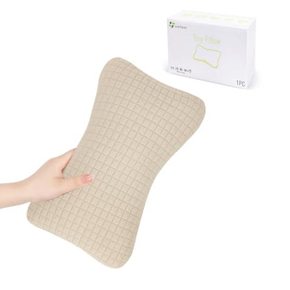 vocheer Small Pillow with Removable Cover, 11"x 7" Tiny Travel Pillow 1 PC - color: Dark Beige-1pc