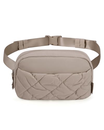 BAGSMART Puffy Fanny Packs for Women Belt Bag with Adjustable Strap - color: Camel