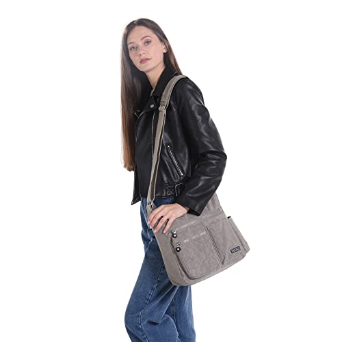 MHCNLL Women's Nylon Crossbody Purse, Anti-Theft RFID Lightweight - color: Leopard Print