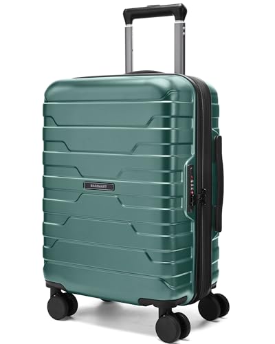 BAGSMART Carry-On Luggage 20" Expandable Spinner 22x14x9,Pine Green - color: Pine Green
