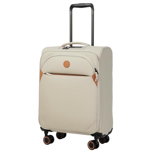Verage Cambridge Lightweight Luggage Softside Expandable Spinner Wheel Suitcase (Light Khaki, Carry-On 20-Inch) - color: Light Khaki, size: 20-Inch