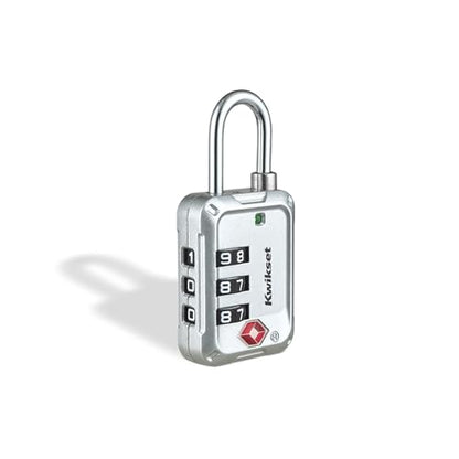 Kwikset TSA Approved Combination Luggage Lock, 3-Digit, 1-Pack, Silver - color: Silver