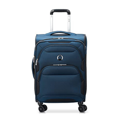DELSEY PARIS Sky Max 2.0 Softside Expandable Luggage with Spinner Wheels, Blue, Carry-on 21 Inch - color: Blue, size: Carry-on, 21 Inch