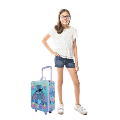 Bioworld Lilo & Stitch Aloha Stitch 14" Youth Blue Soft Sided Luggage - color: Lilo & Stitch Aloha Stitch