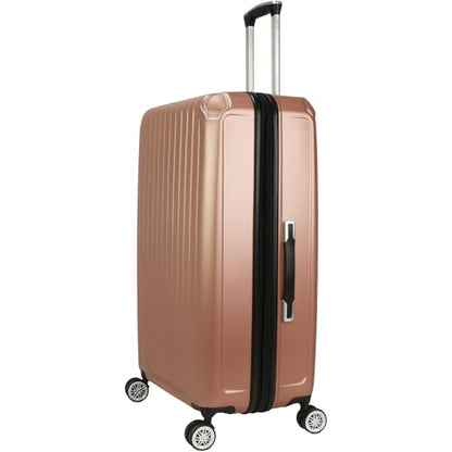 World Traveler Dejuno Beaumont Lightweight Hardside Expandable Spinner Luggage, Rose Gold, Large Checked - color: Rose Gold, size: Large Checked