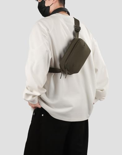 Small Crossbody Bag for Women Men, Fanny Pack Sling Bag Dark Green - color: Dark Green