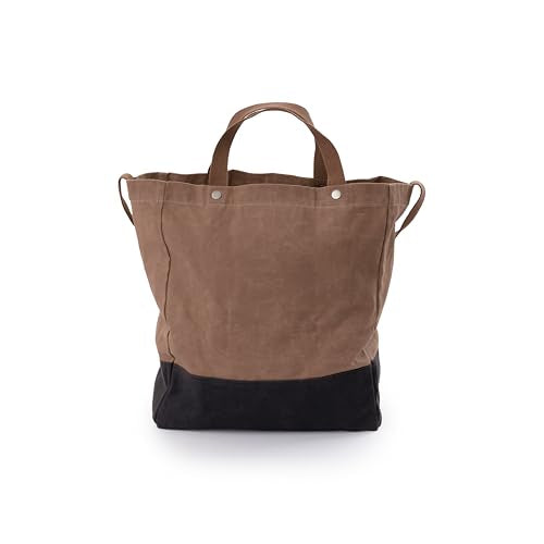 Barebones Neelum Large Waxed Canvas Tote Bags - Heavy Duty Canvas Bag and Reusable Grocery Bag - size: Oversized Tote (26L), style: Waxed Canvas