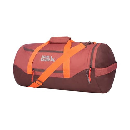 Eddie Bauer Stowaway Packable Duffel Bag, 45L, Maroon | Lightweight Durable Ripstop Polyester, Packs Flat When Not in Use, Roomy Travel Duffel for Trips and Gym Use - color: Maroon