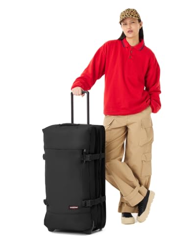Eastpak Tranverz L – 121L Large Wheeled Luggage with Dual Compartments, TSA Lock, Compression Straps & Smooth-Wheeling System, Black - color: Black, size: 121 Liter Checked Bag