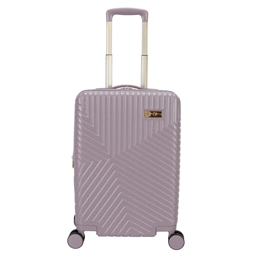 Jessica Simpson Abilene 2-Piece Set (20" & 28") Expandable 8-Wheel Spinner Large Checked Luggage Suitcase, Elderberry - color: Elderberry, size: 2-Piece Set