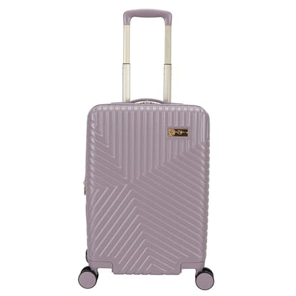 Jessica Simpson Abilene 2-Piece Set (20" & 28") Expandable 8-Wheel Spinner Large Checked Luggage Suitcase, Elderberry - color: Elderberry, size: 2-Piece Set