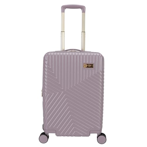 Jessica Simpson Abilene 2-Piece Set (20" & 28") Expandable 8-Wheel Spinner Large Checked Luggage Suitcase, Elderberry - color: Elderberry, size: 2-Piece Set