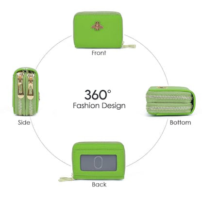 imeetu RFID Credit Card Holder, Small Card Wallet Women, Leather Card Case - color: Max - Fruit Green, size: Max