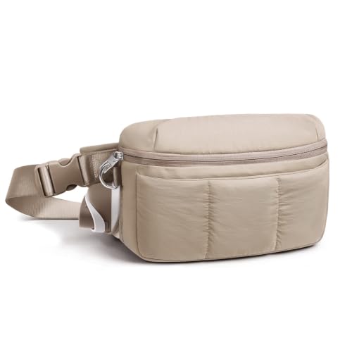 TOPEAST 3.5L Fanny Pack for Women Taupe Waist Pack with Water Bottle Holder - color: Taupe
