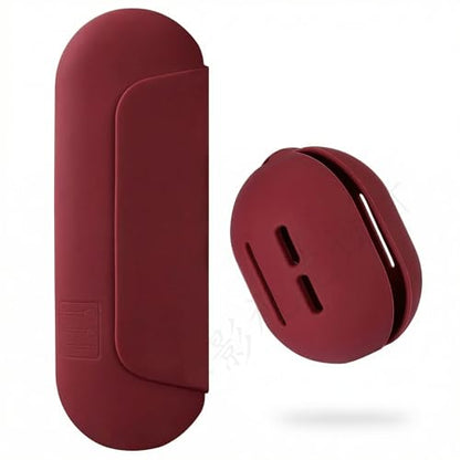 2 IN 1 Silicone Makeup Brush Holder with Beauty Make Up Sponge Holder Case | Soft Portable Cosmetic Face Brushes Holder with Upgrade Anti-Fall Out Magnetic Closure - Red - color: Red, style: Brush Holder & Case
