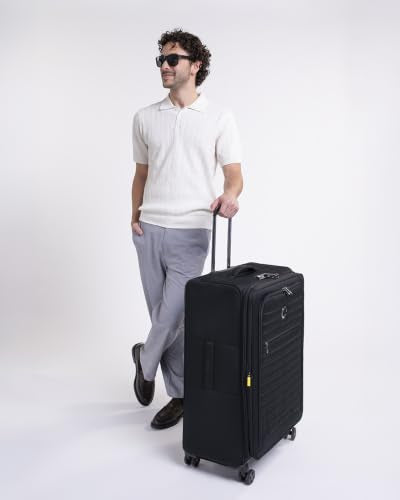 DELSEY PARIS Cruise 3.0, 28 Inch Checked Softside Luggage, Black - color: Black, size: Checked-Large 28 Inch