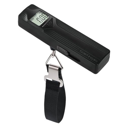 Battery-Free Luggage Scale – No Batteries Needed, Portable Digital Hanging Suitcase Weight Scale for Air Travel & Checked Bags, 110lb/50kg, LCD Display, Compact Travel Accessory - color: Black-Large Handle