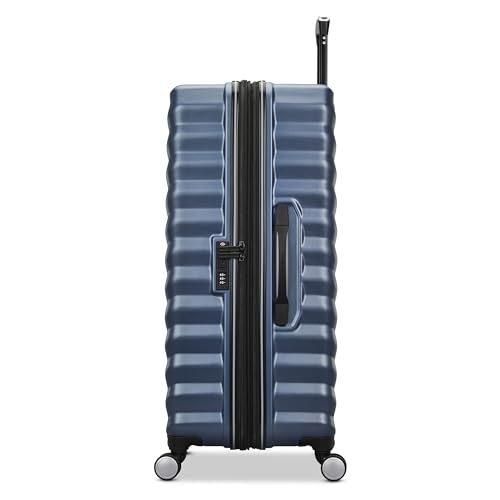 Samsonite Hard-Sided 28-Inch Lightweight Checked Large Expandable Element Suitcase: Durable, 360° Spinner Wheels, Adjustable Telescopic Handle, TSA-Approved Lock - Captains Blue - color: Captains Blue, size: 28-Inch Checked-Large