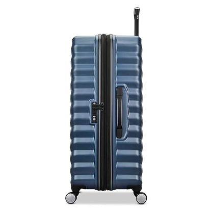 Samsonite Hard-Sided 28-Inch Lightweight Checked Large Expandable Element Suitcase: Durable, 360° Spinner Wheels, Adjustable Telescopic Handle, TSA-Approved Lock - Captains Blue - color: Captains Blue, size: 28-Inch Checked-Large