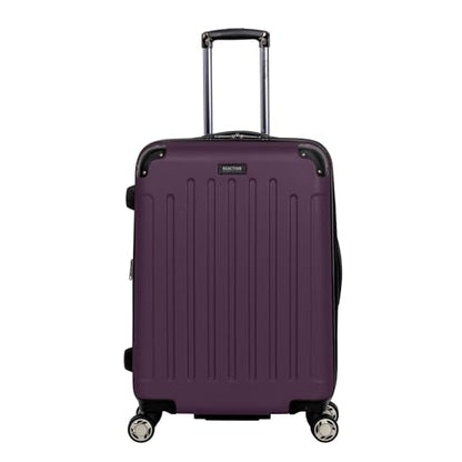 Kenneth Cole REACTION Renegade Luggage Expandable 8-Wheel Spinner Lightweight Hardside Suitcase, Midnight Plum, 24-Inch Checked - color: Midnight Plum, size: 24-Inch Checked