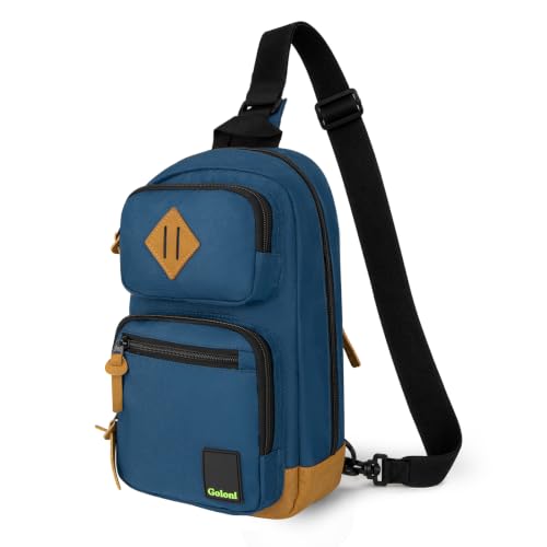 Sling Bag Crossbody Shoulder Bag for Men Women,Waterproof Lightweight Casual Daypack with Multi-Pockets - color: Blue