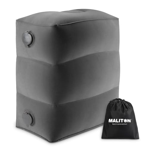 Maliton Inflatable Travel Foot Rest Pillow, Small Size (Dark Grey, 1 Pack) - color: Dark Grey, size: 1 Pack-S