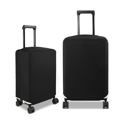 HYPER VENTURE Suitcase Cover Set 2 Pieces Fits 23-30 Inch Luggage, M/L | Washable Elastic spandex Fabric, Anti-scratch & Dustproof, Carry on Cover Tsa Approved, Black-2pcs - size: M&L