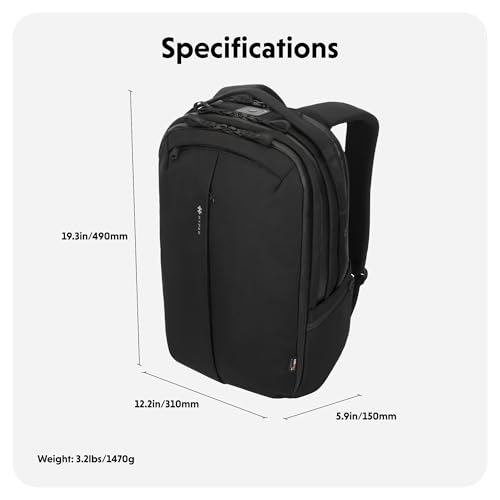 HyperPack Pro 22L Slim Travel Backpack with 'Find My' Compatibility - Fits up to 16” Laptop. Anti Theft w/RFID Protective Pocket. - style: Hyperpack Pro