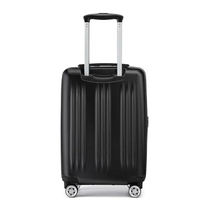 Kono Carry On Luggage 22x14x9 Airline Approved 20 Inch Expandable,Black - color: Black, size: 20"