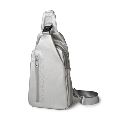 FITKICKS Hydrosport Sling Unisex Crossbody Travel Bag - color: Silver