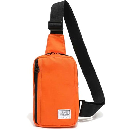 JEMINAL Shoulder Crossbody Bag Hiking Backpack Travel Bag Men Women Sling Backpack Multifunctional - color: Orange