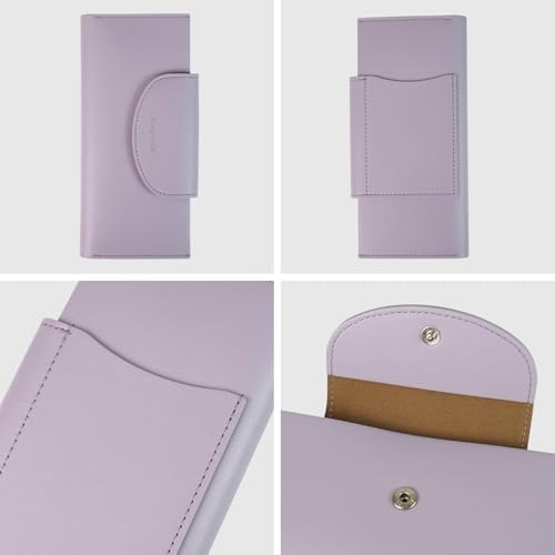 carrotez All-in-One Long Bifold 2-Tier PU Leather Wallet for Women Lavender - color: Lavender