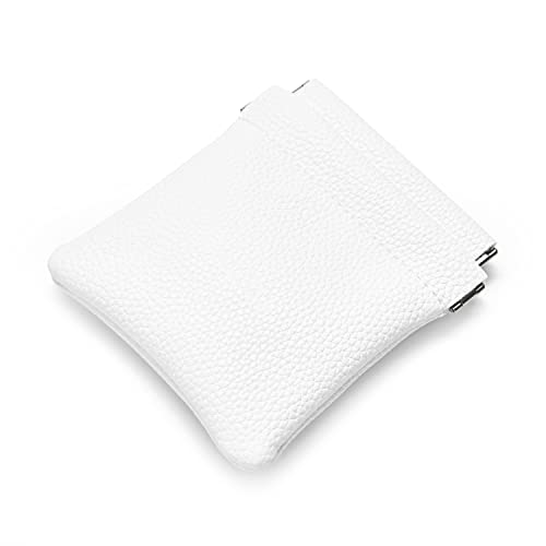 White PU Leather Auto Seal Travel Jewelry Pouch Gift Bag - color: White, size: 4.21"x4.33"