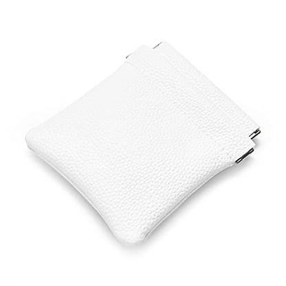 White PU Leather Auto Seal Travel Jewelry Pouch Gift Bag - color: White, size: 4.21"x4.33"