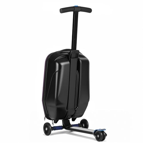 Scooter Luggage for Kids, Ride On Suitcase, Lightweight Foldable Luggage - color: Purple