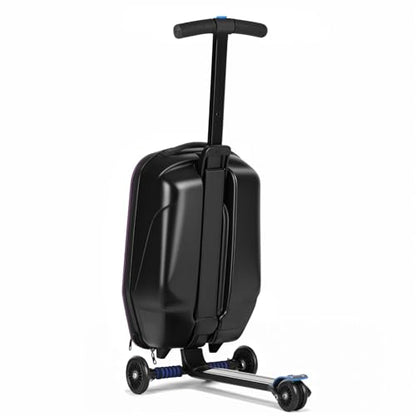 Scooter Luggage for Kids, Ride On Suitcase, Lightweight Foldable Luggage - color: Purple