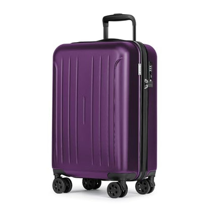 KYME Carry on luggage 22x14x9 Airline Approved Suitcase,20",Dark Purple - color: Dark Purple, size: 20" Carry On