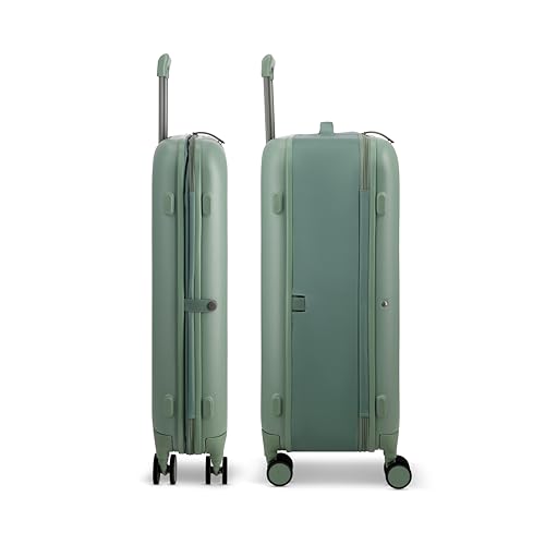 ROLLINK Foldable Mono Large Checked Suitcase 29” – Hardshell Luggage, Double Spinner Wheels, TSA Lock, Lightweight & Durable Travel Case – Scratch, Water & Impact Resistant (Hedge Green) - color: Hedge Green, size: Large Checked