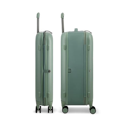 ROLLINK Foldable Mono Large Checked Suitcase 29” – Hardshell Luggage, Double Spinner Wheels, TSA Lock, Lightweight & Durable Travel Case – Scratch, Water & Impact Resistant (Hedge Green) - color: Hedge Green, size: Large Checked