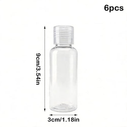 6 Pcs 1.7oz/50ml Travel Size Bottles for Toiletries, Clear Lid - color: Clear Lid, size: 50ml