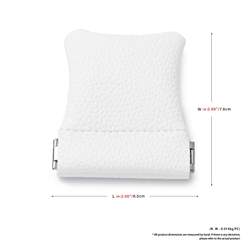 2 Pack White PU Leather Slim Ring Pouch Squeeze Jewelry Travel Bag - color: White, size: 2.99" x 2.56"