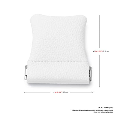 2 Pack White PU Leather Slim Ring Pouch Squeeze Jewelry Travel Bag - color: White, size: 2.99" x 2.56"