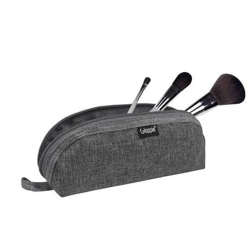 Gloppie Portable Makeup Brush Bag - Compact and Durable Small Cosmetic Case for Daily and Travel Use, Grey - color: Grey