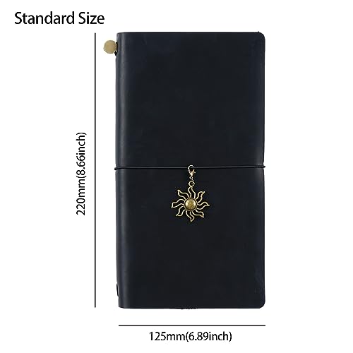 Genuine Leather TN Travel Notebook Protective Cover Journal Sketchbook Planner Agenda Diary Personal Organizers Noteboo (Black Standard) - color: Black Standard