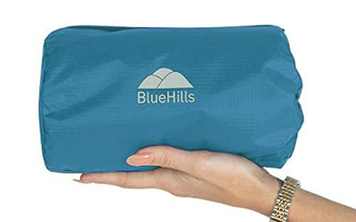 BlueHills Ultra Compact Travel Blanket Pillow 2 Pack Airplane Peacock Teal - color: C-204-2pk-teal